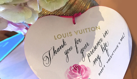 Louis Vuitton Mother’s day card written in Fancy script